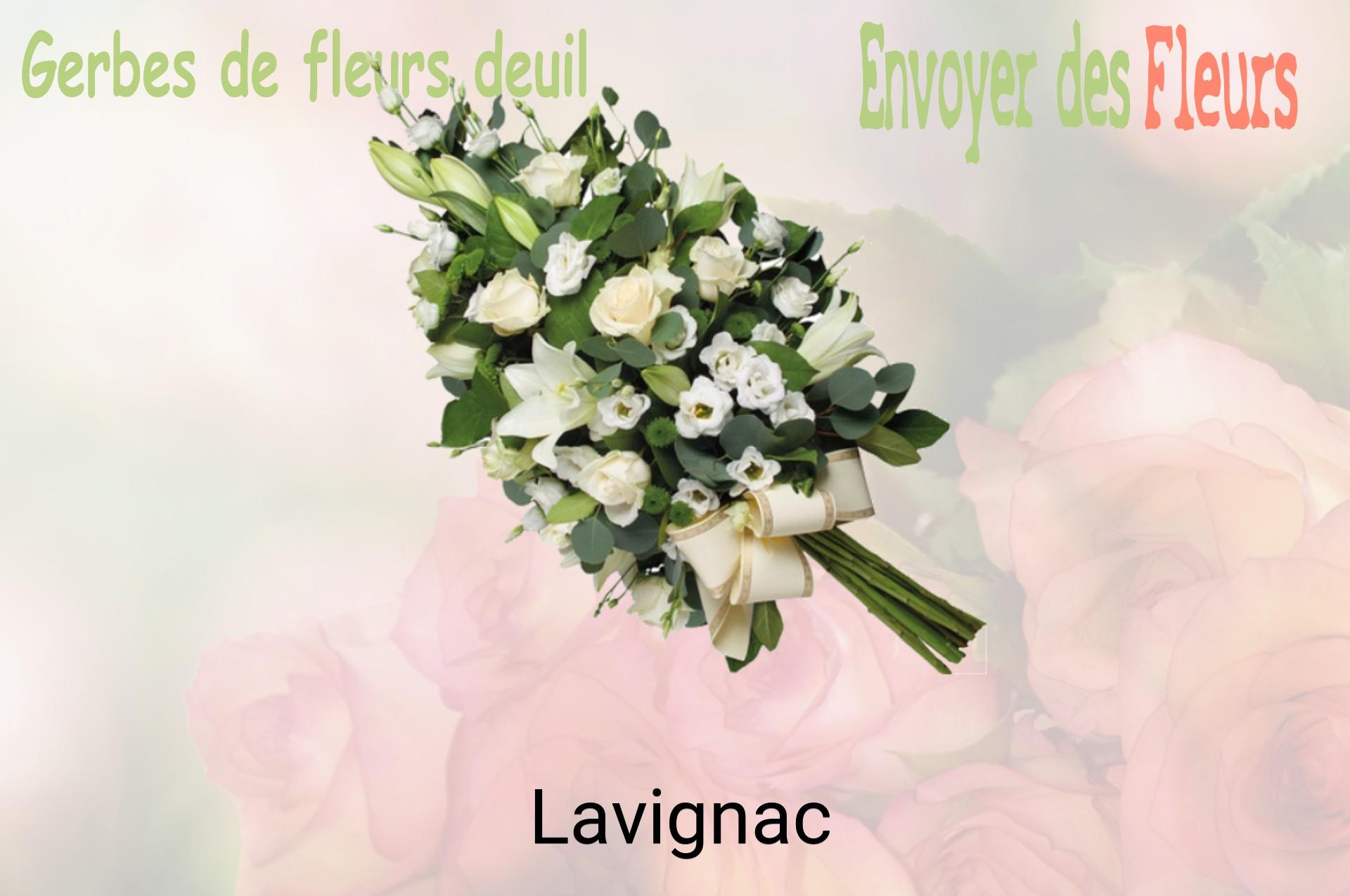 Gerbe de fleurs de deuil livrée à Lavignac